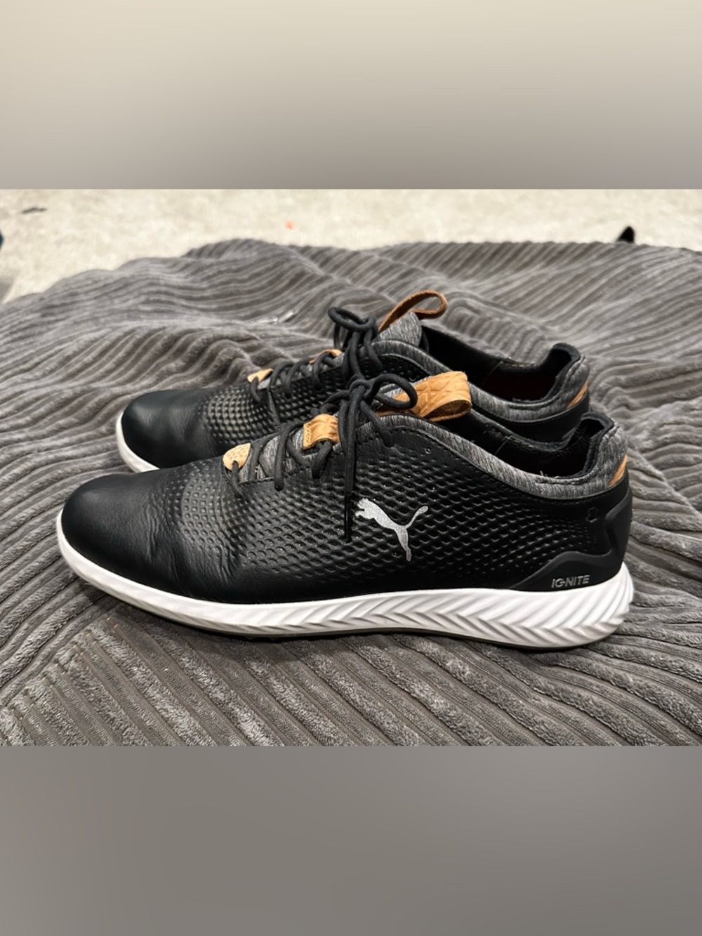 Puma Men’s Black Sneakers with Tan Accents